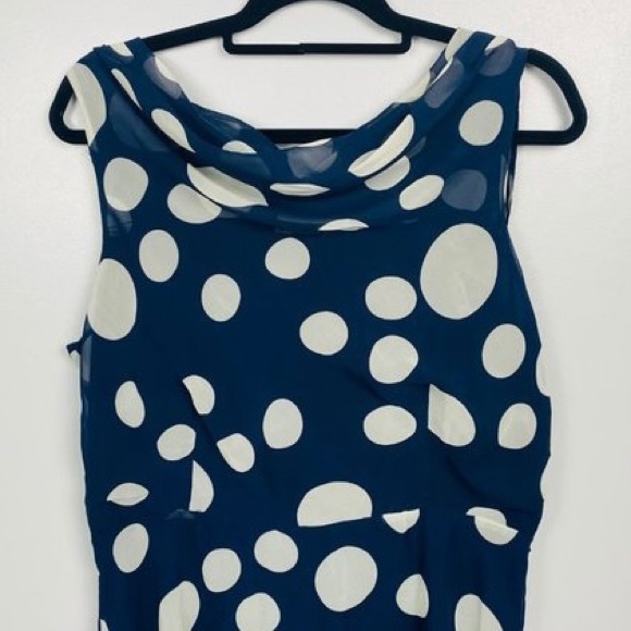 Liza Luxe Blue White polka dot Drape Back MODCLOTH Dress size XXS XX-Small - Picture 10 of 10